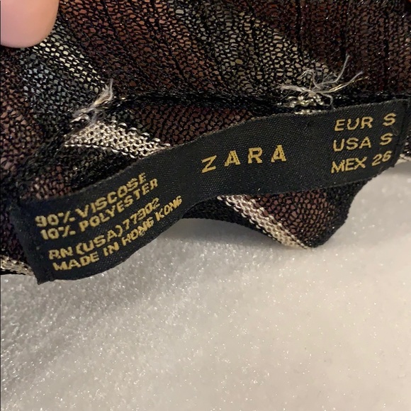 ZARA Sheer horizontal stripe blouse - Picture 5 of 6